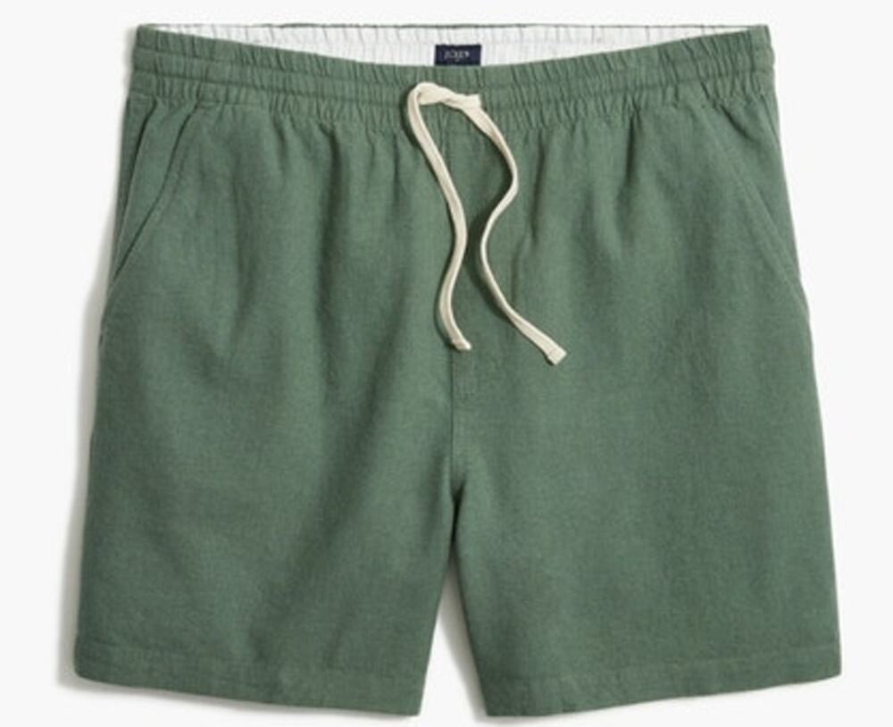 NWOT J.Crew Mens Green Linen-Blend Dock Short Size Large